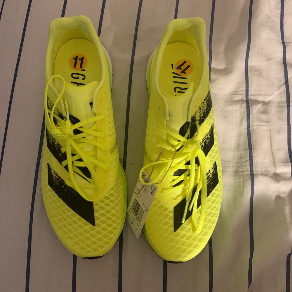 Mens Adidas Pro Running Shoes Yellow/Core Size 11